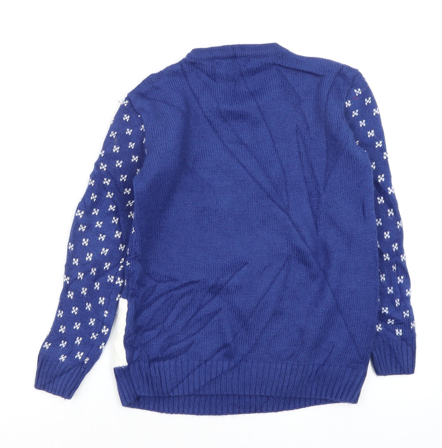 Asda George Boys Blue Polka Dot  Pullover Jumper Size 8-9 Years  - christmas