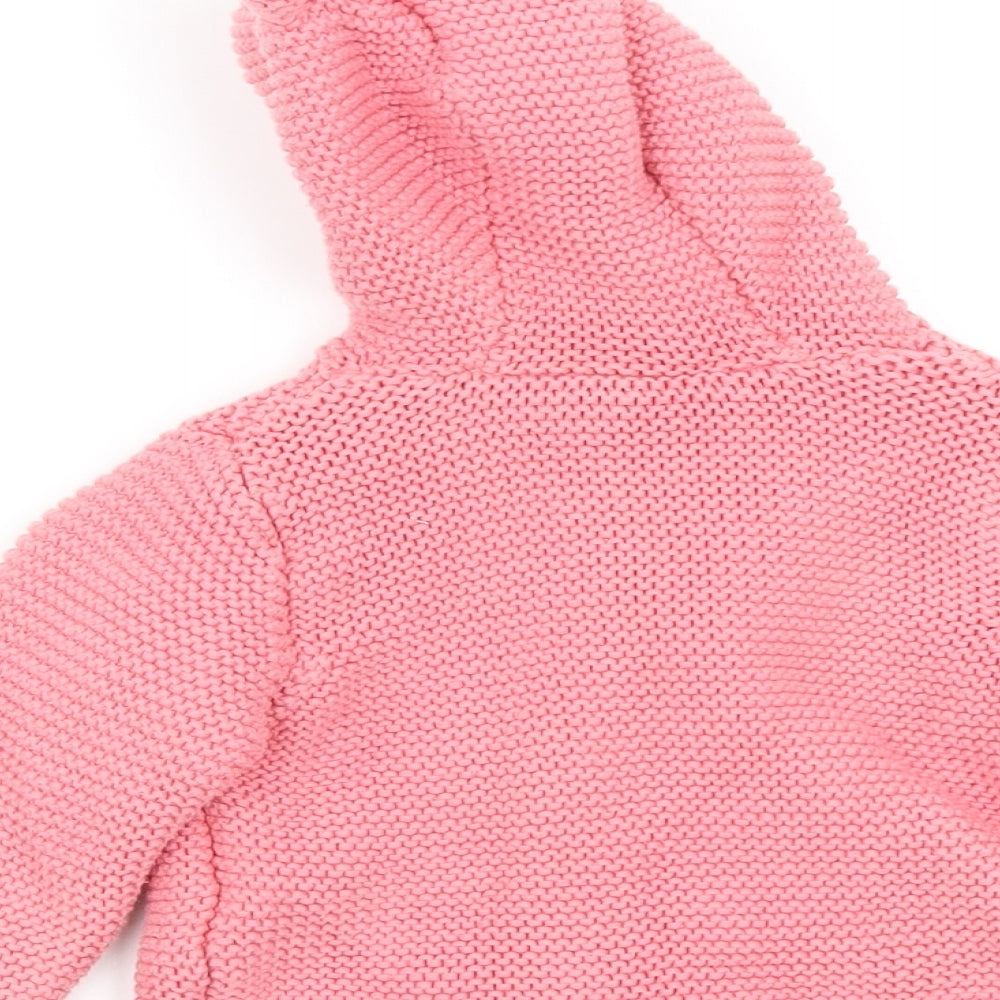 M&S Girls Pink   Cardigan Jumper Size 3-6 Months