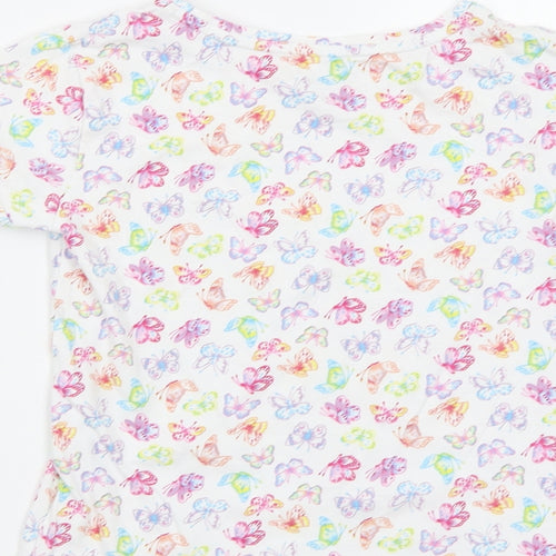 F&F Girls White Geometric  Top Pyjama Top Size 6-7 Years