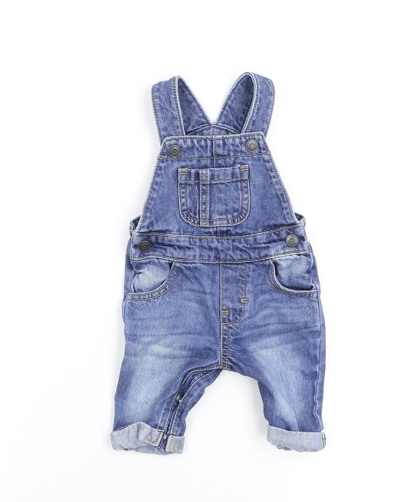 fred and flo Boys Blue   Dungaree One-Piece Size 0-3 Months