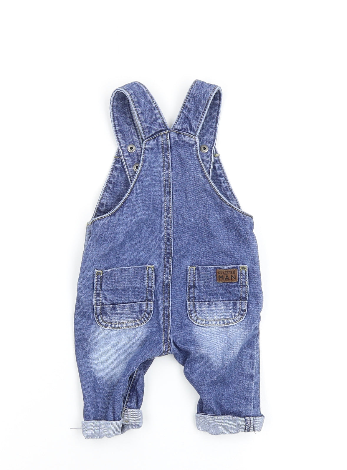 fred and flo Boys Blue   Dungaree One-Piece Size 0-3 Months