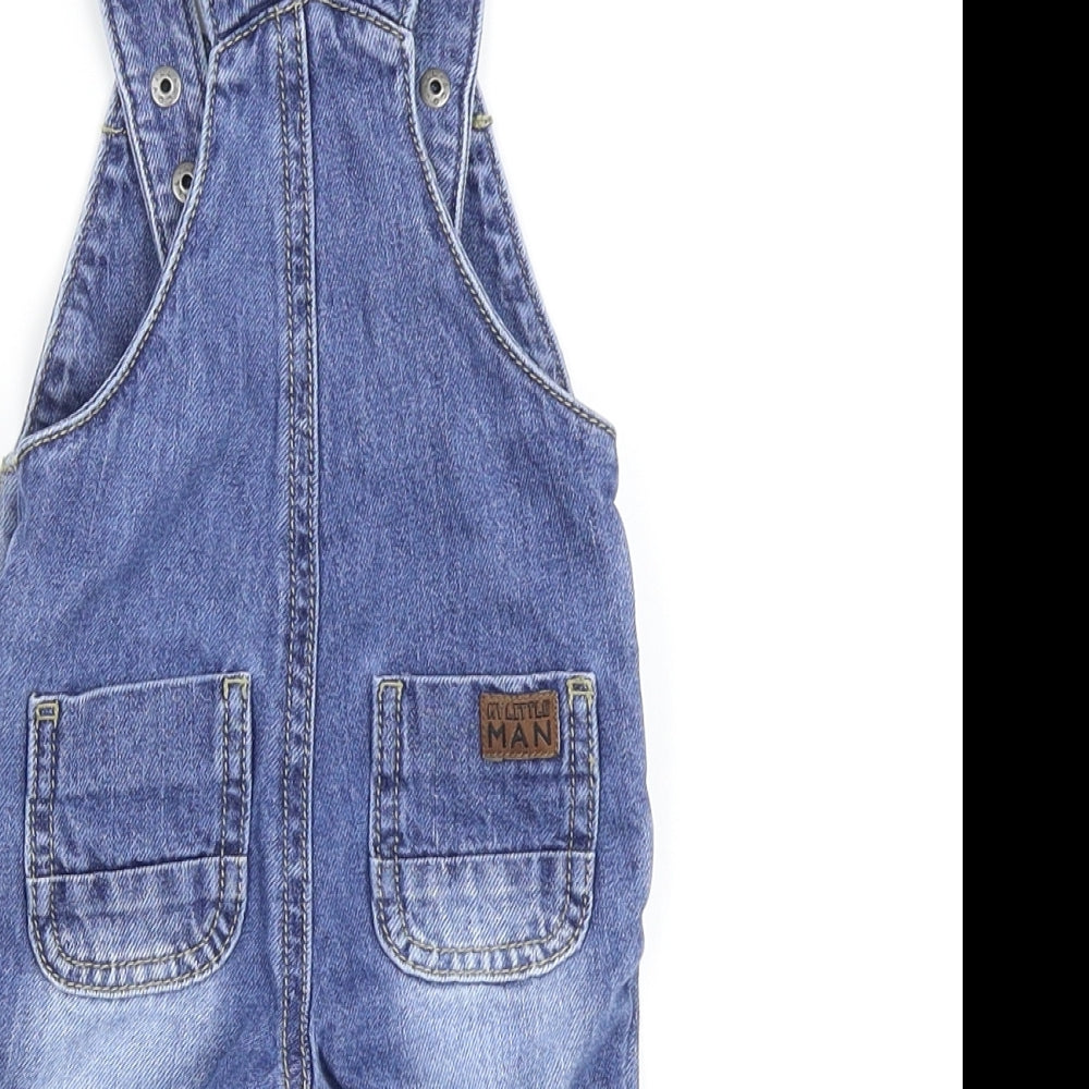 fred and flo Boys Blue   Dungaree One-Piece Size 0-3 Months