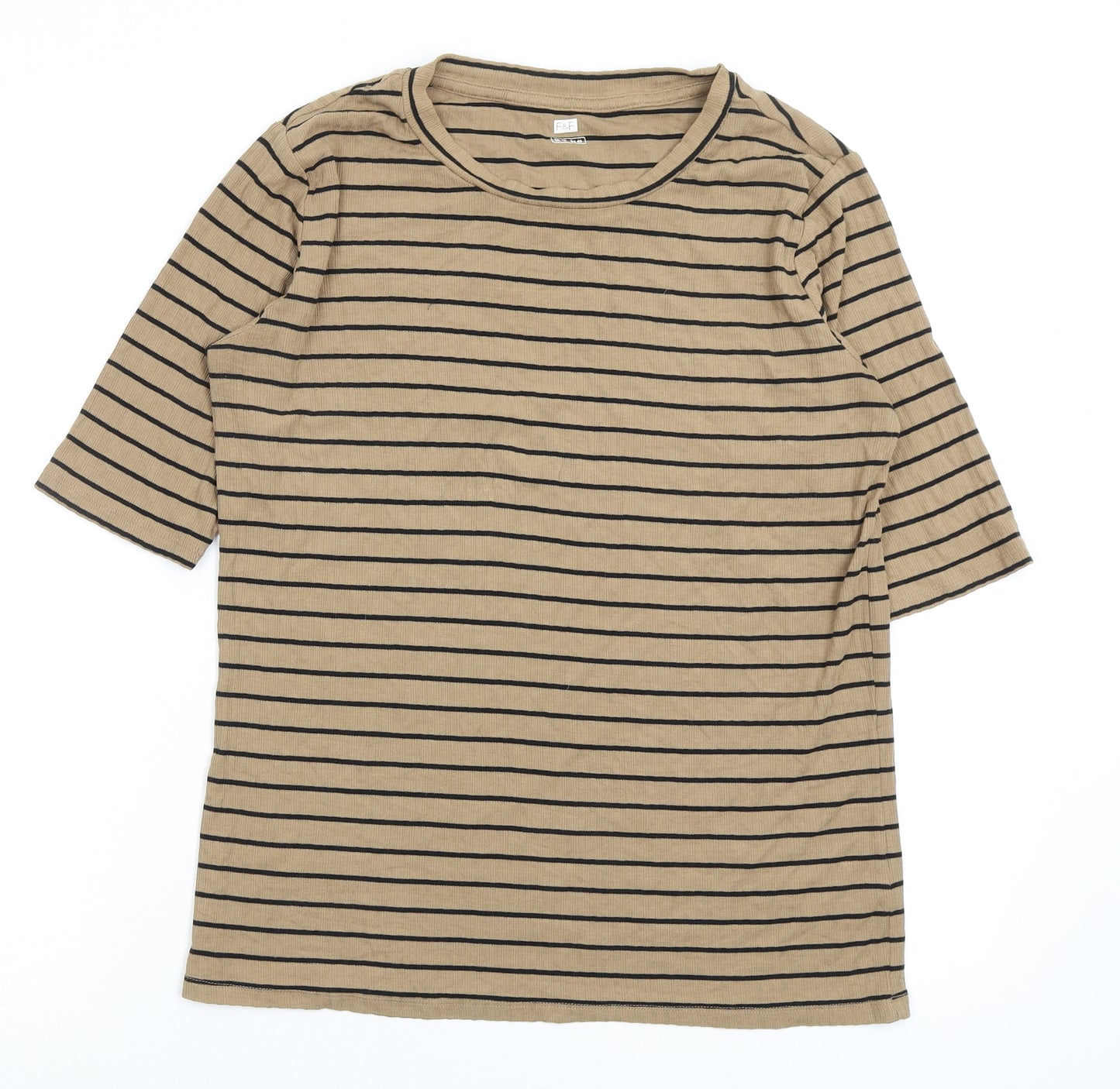 F&F Womens Multicoloured Striped  Basic T-Shirt Size 18