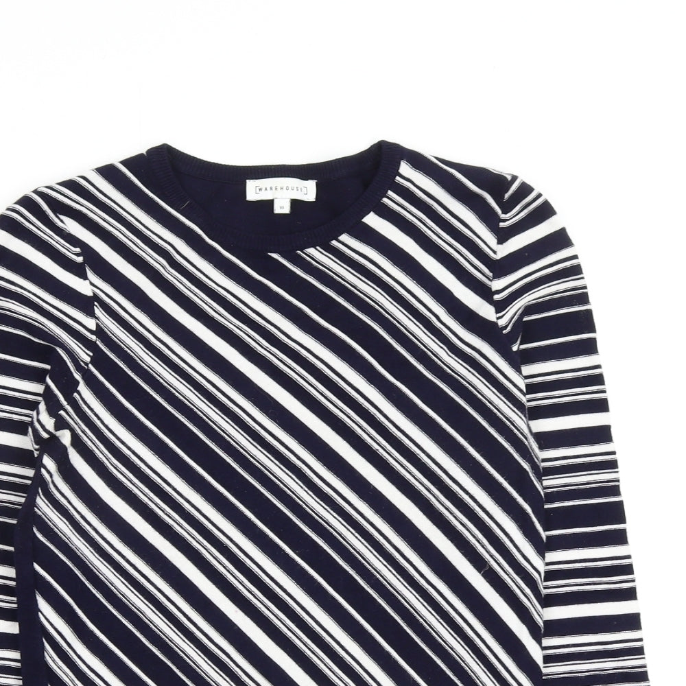 Warehouse Womens Multicoloured Striped  Pullover Jumper Size 10