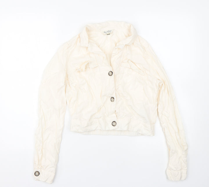 Miss Selfridge Womens White Basic Button-Up Size 10