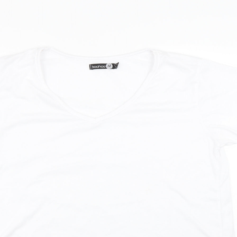 Boohoo Womens White   Basic T-Shirt Size 10