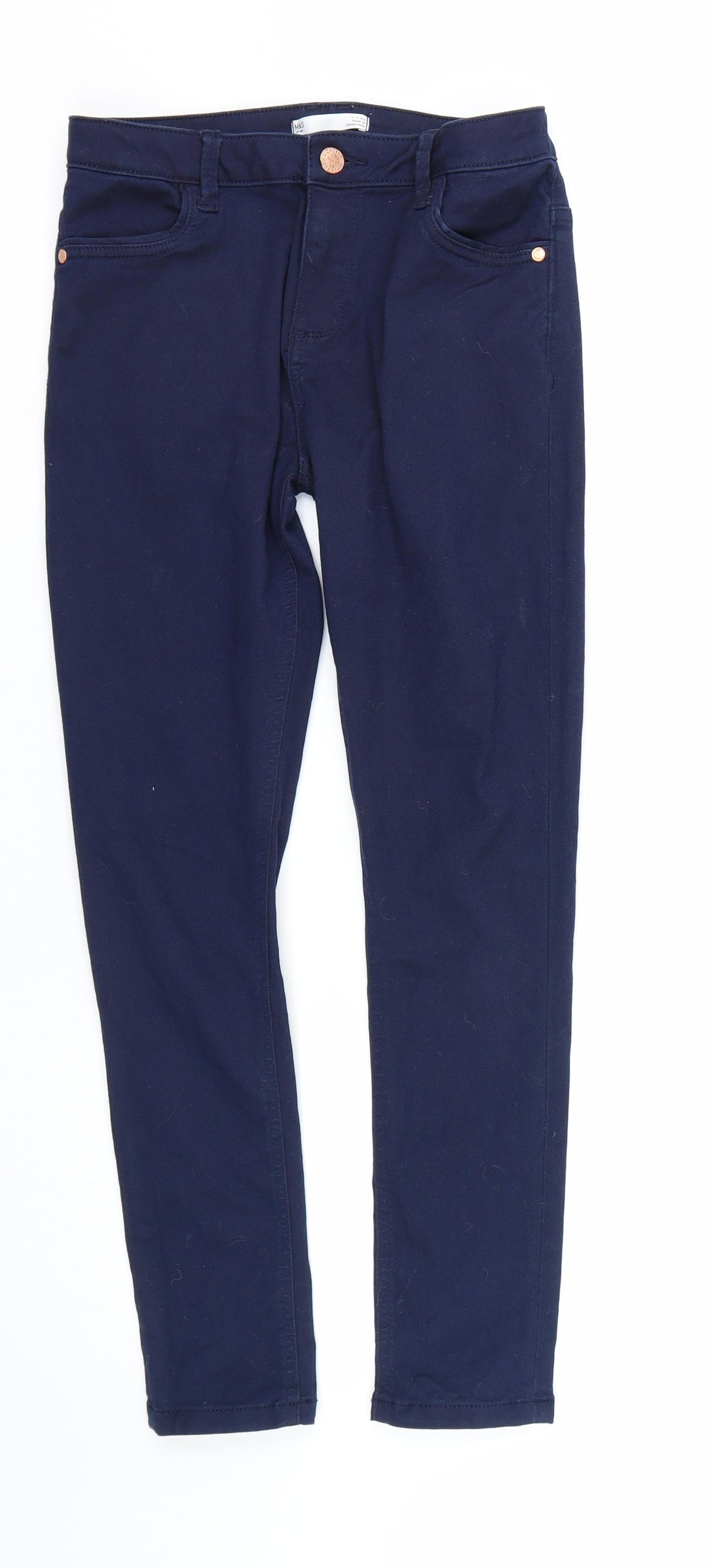 M&S Girls Blue   Capri Trousers Size 12-13 Years
