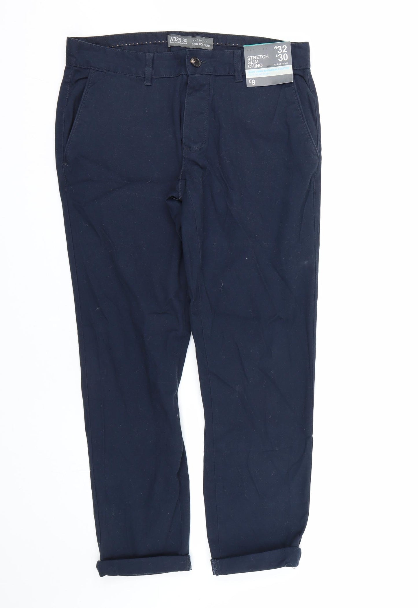Denim co Mens Blue   Trousers  Size 32 L27 in