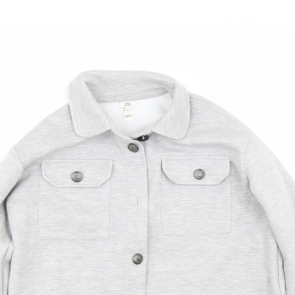 River Island Womens Grey   Full Zip Sweatshirt Size XS