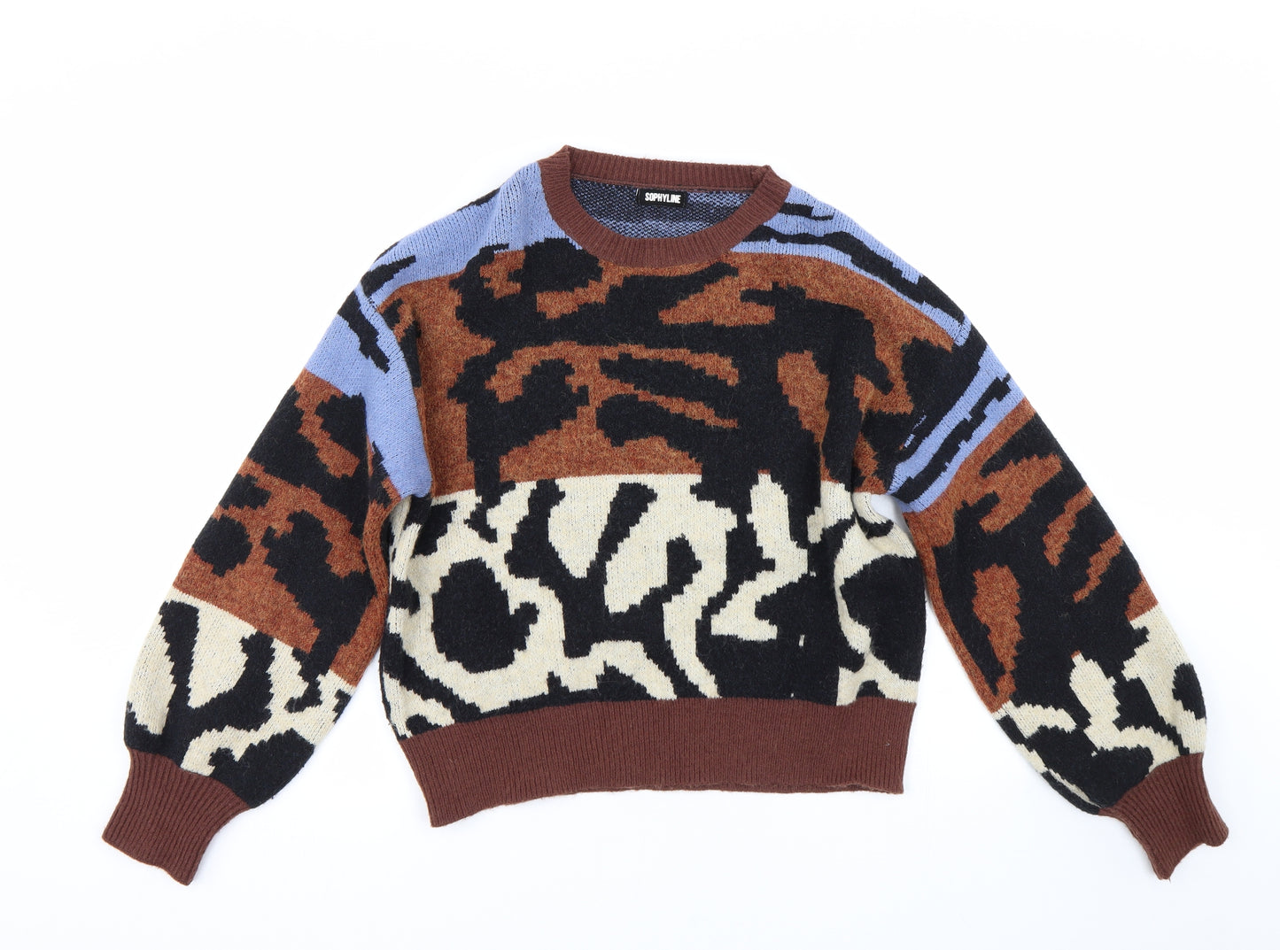 Sophyline Womens Multicoloured Animal Print  Pullover Jumper Size S