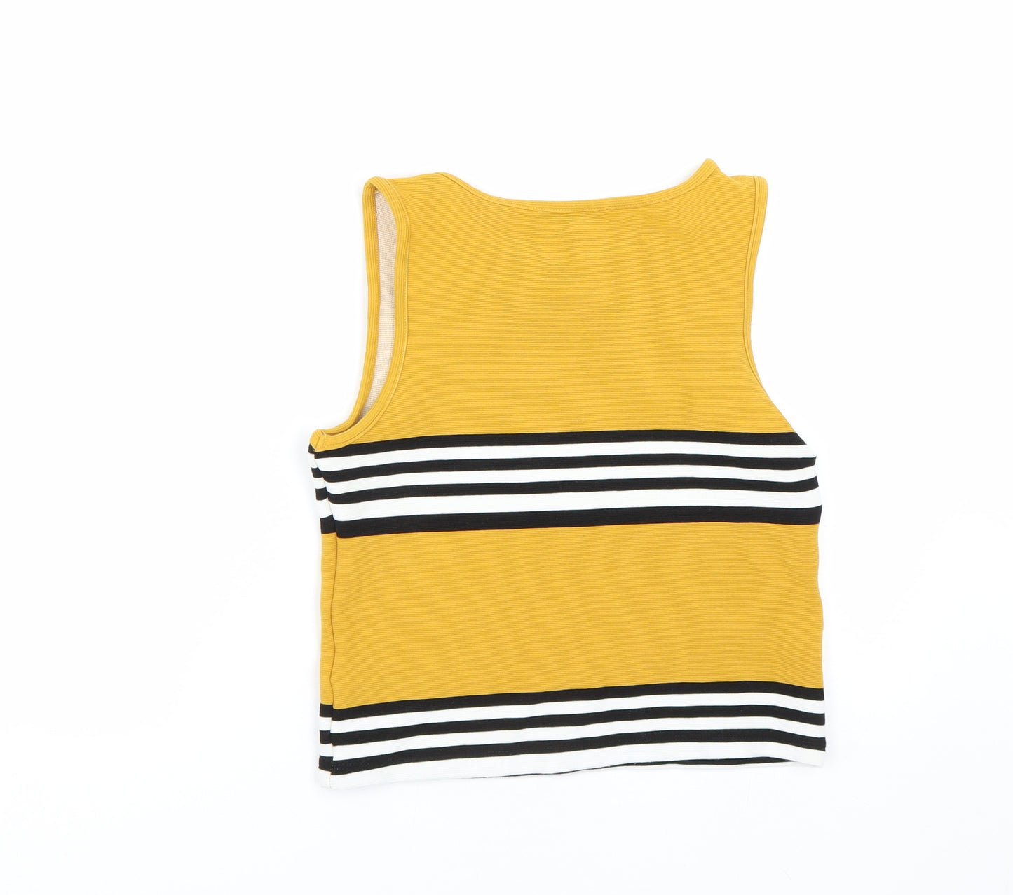 Miss Selfridge Womens Yellow Striped  Basic Tank Size 10