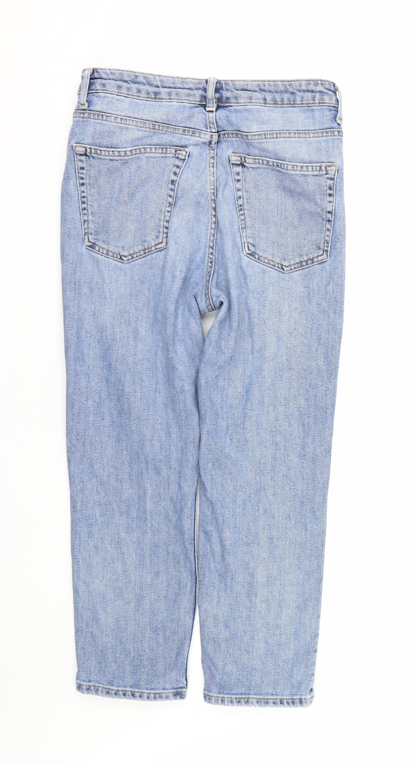 Topshop Womens Blue  Denim Straight Jeans Size 28 L22 in