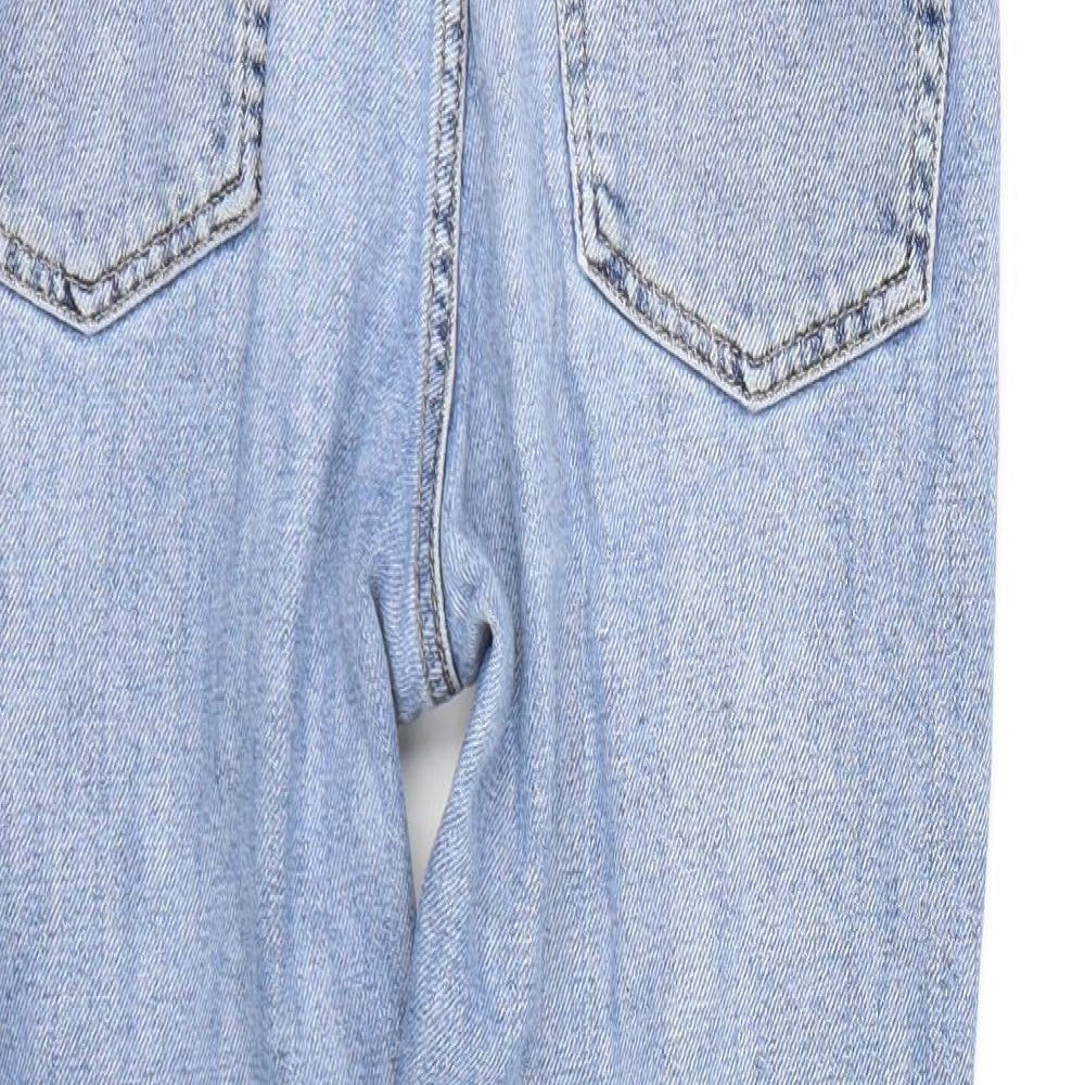 Topshop Womens Blue  Denim Straight Jeans Size 28 L22 in