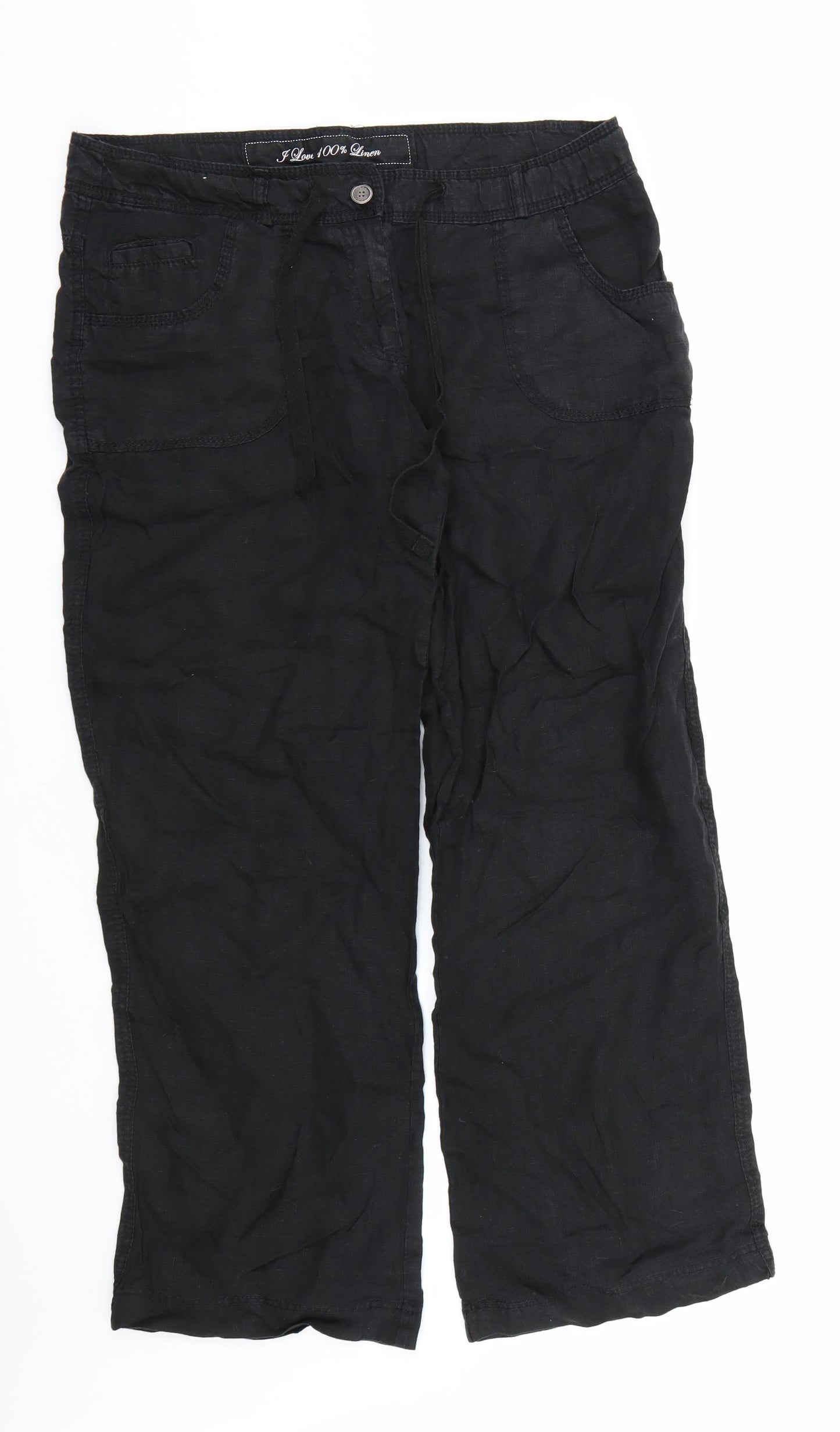 Denim co Womens Black   Capri Trousers Size 14 L29 in