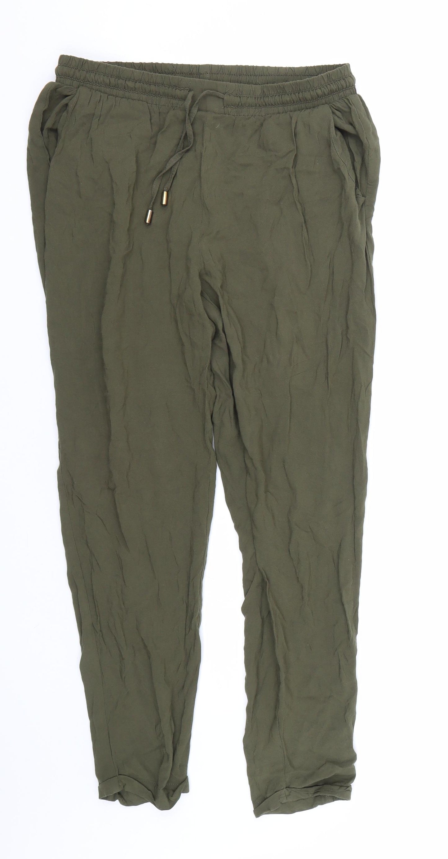 Primark Womens Green   Capri Trousers Size 10 L25 in