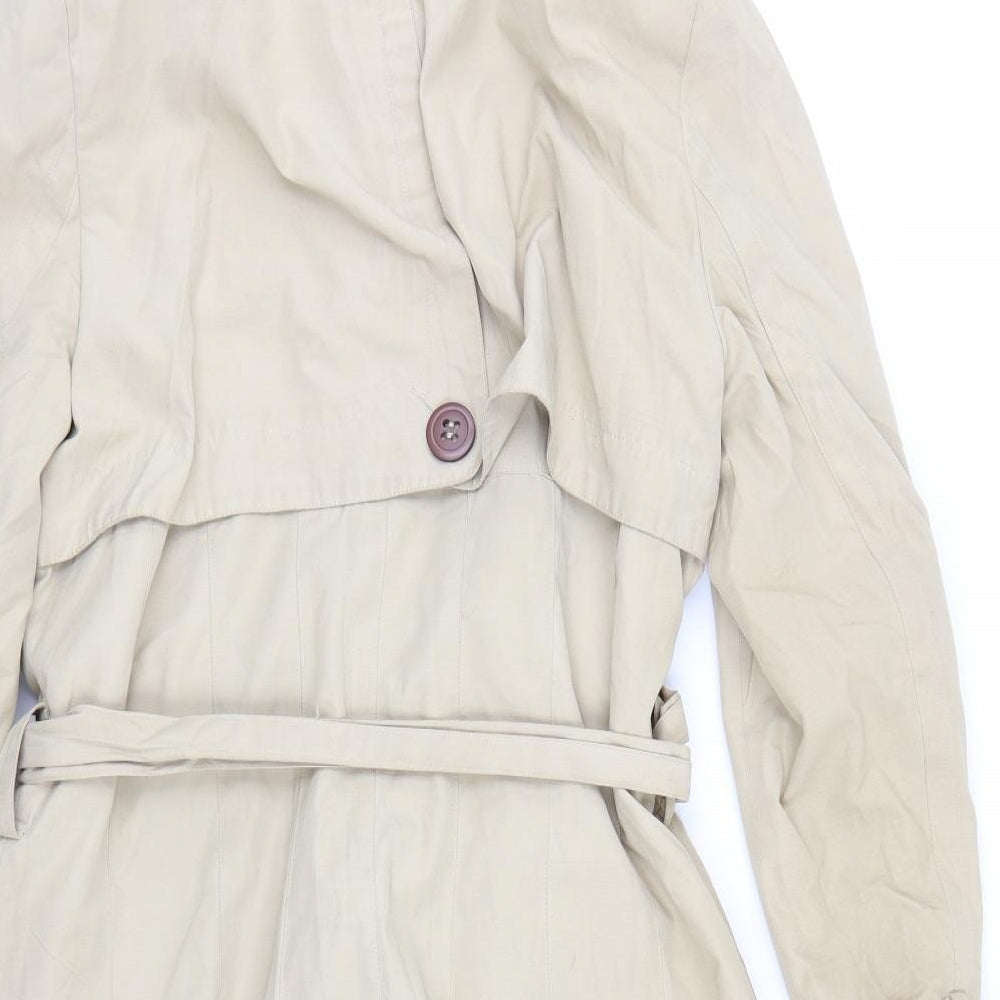 Papaya Womens Beige   Trench Coat Coat Size 14