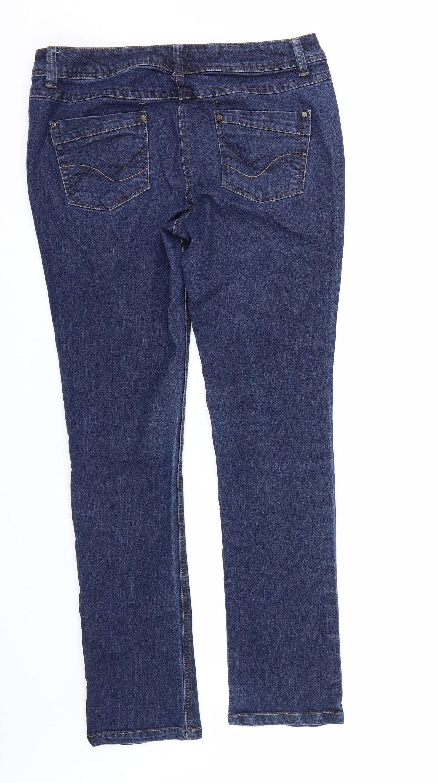George Womens Blue  Denim Straight Jeans Size 14 L30 in