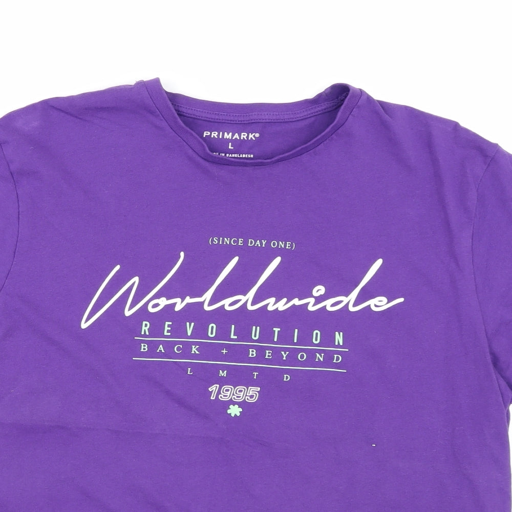 Primark Mens Purple    T-Shirt Size L