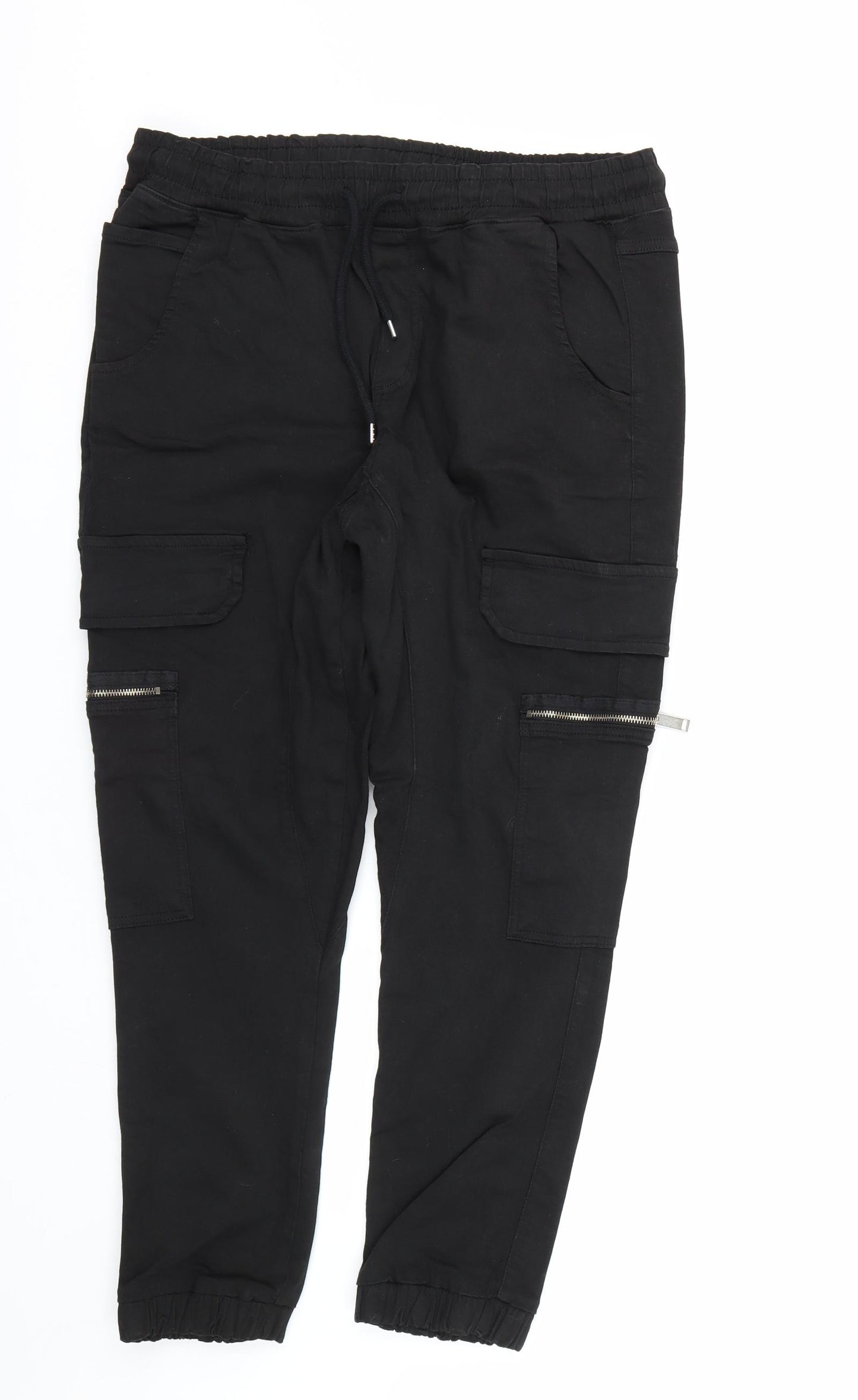 Bee Inspired Mens Black   Cargo Trousers Size 34 L24 in