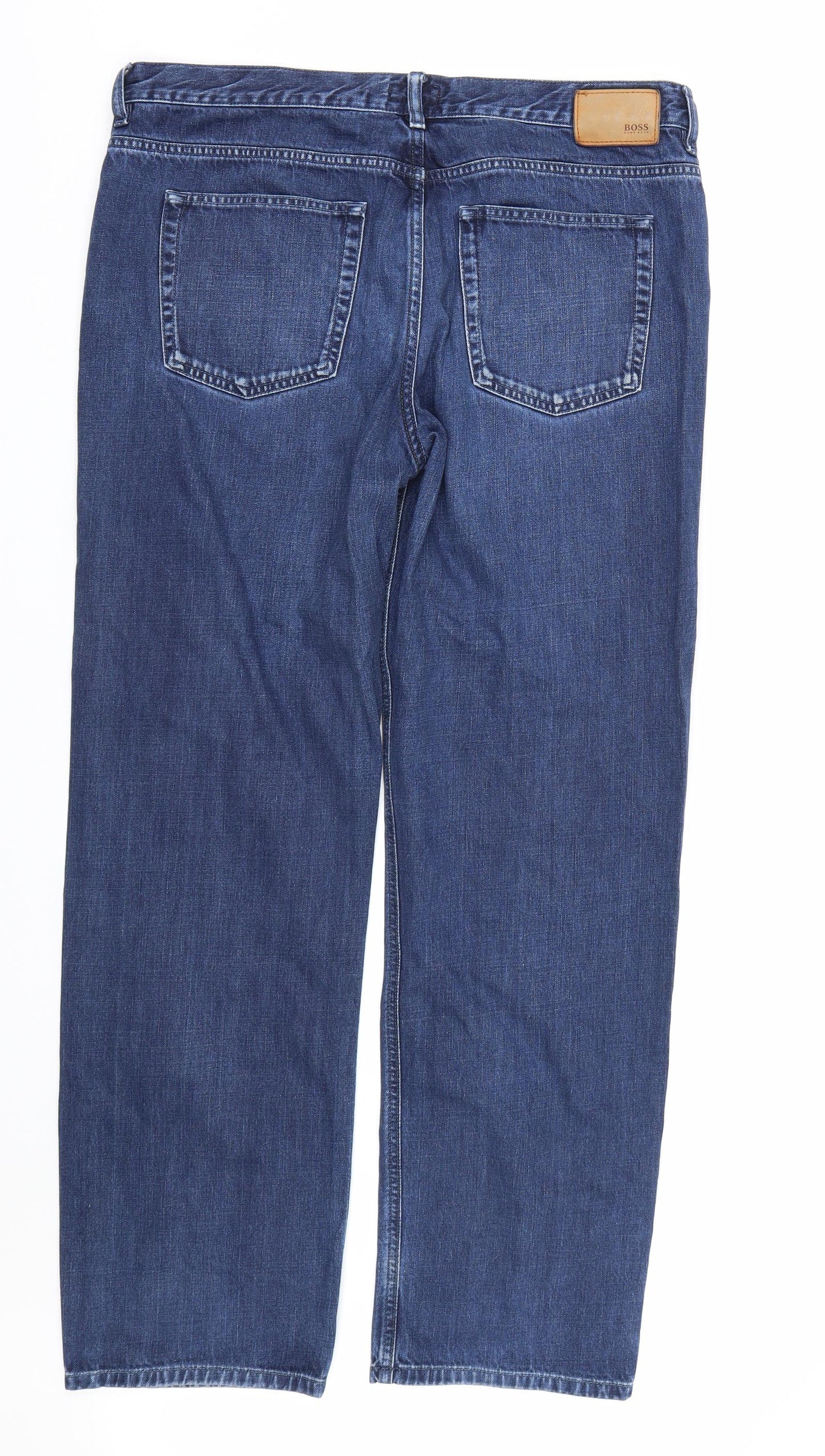 HUGO BOSS Mens Blue  Denim Straight Jeans Size 38 L29 in