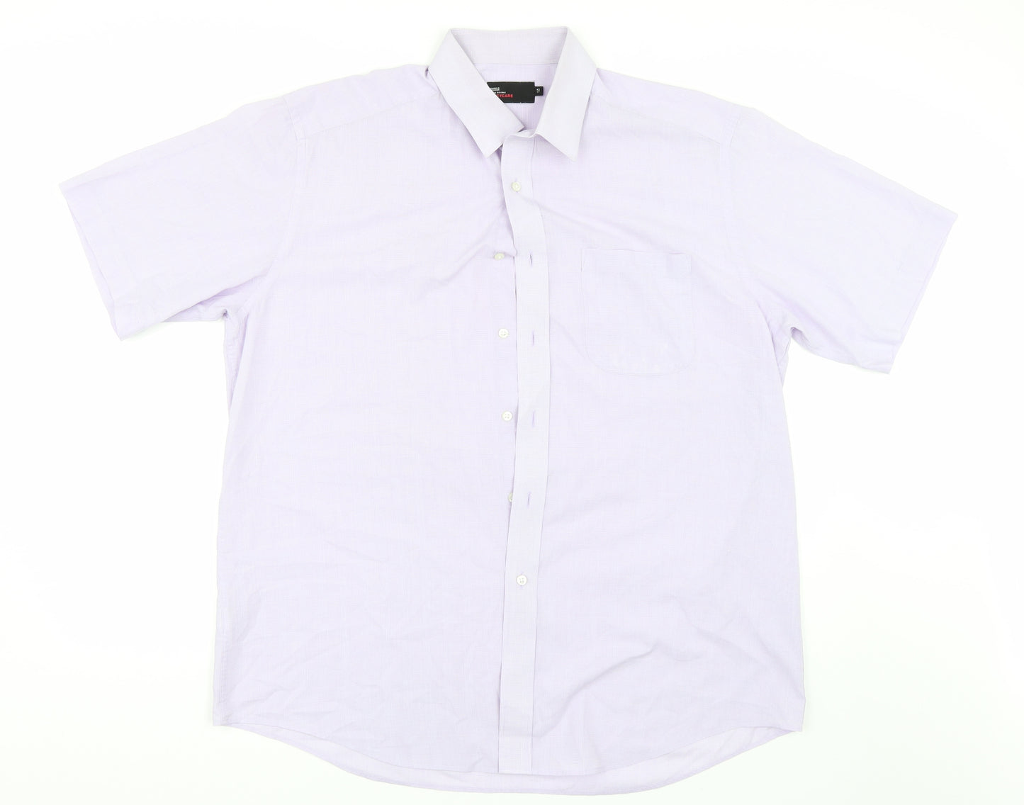 M&S Mens Purple Plaid   Dress Shirt Size 17