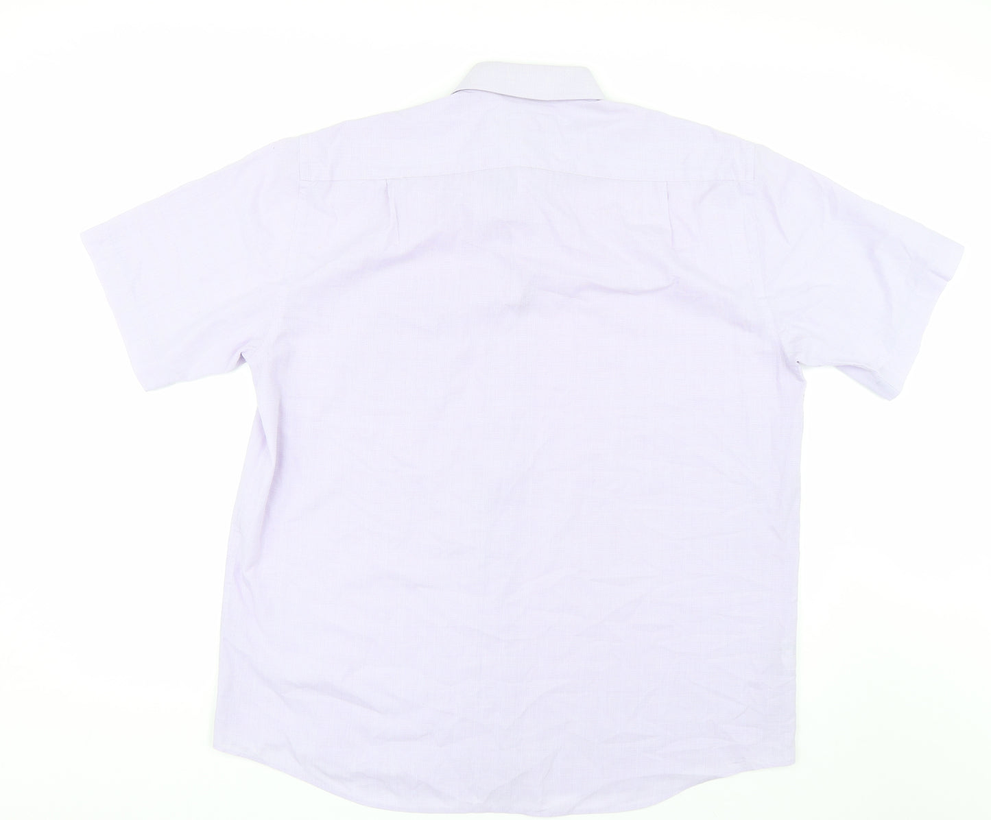 M&S Mens Purple Plaid   Dress Shirt Size 17
