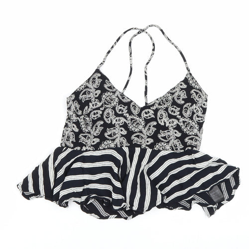 Topshop Womens Black Paisley  Cropped Tank Size 8