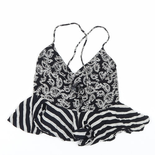Topshop Womens Black Paisley  Cropped Tank Size 8