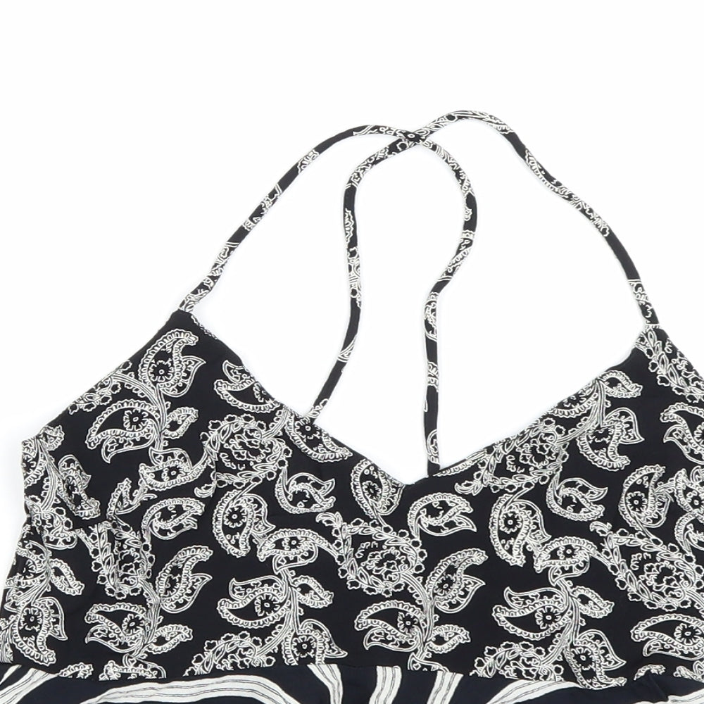 Topshop Womens Black Paisley  Cropped Tank Size 8