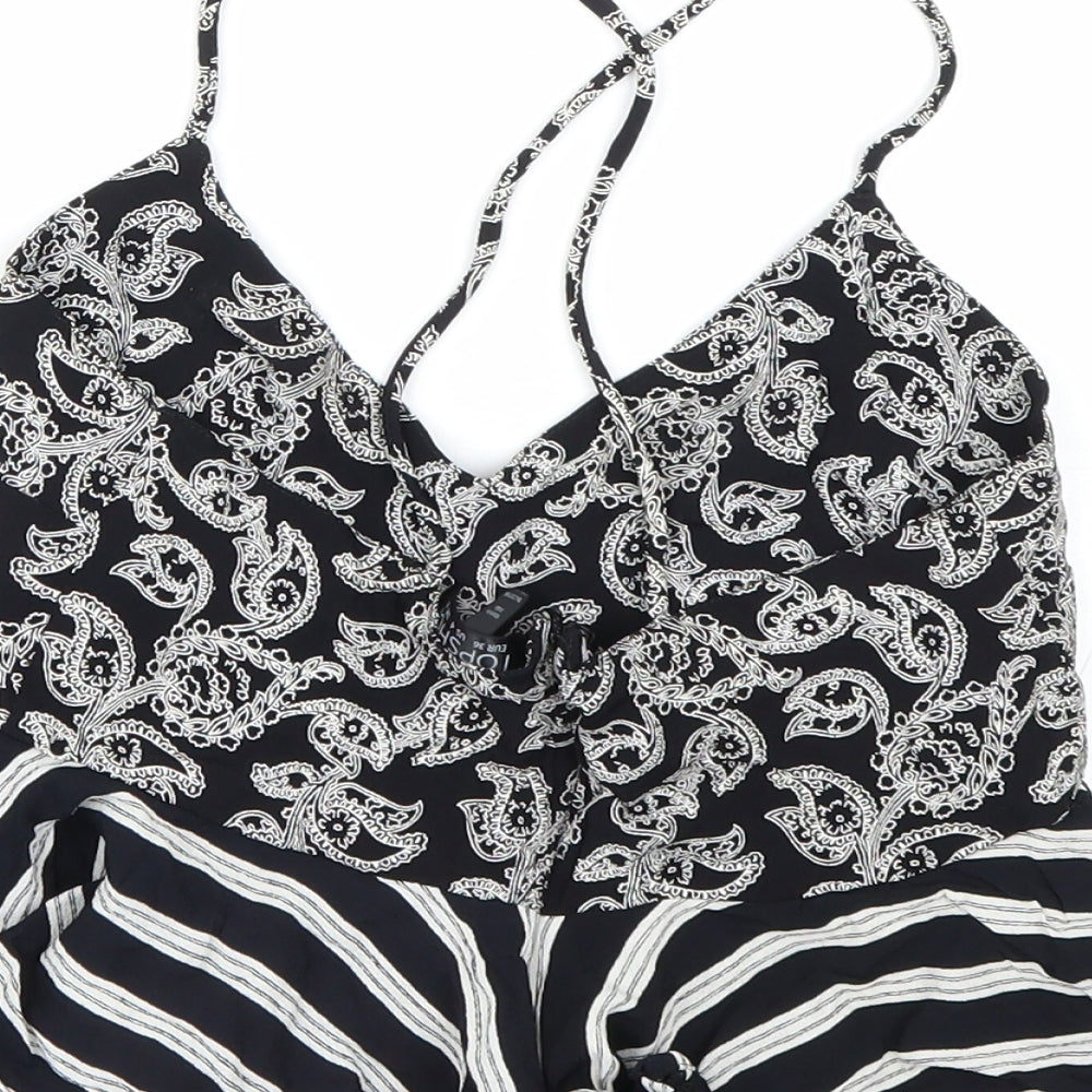 Topshop Womens Black Paisley  Cropped Tank Size 8