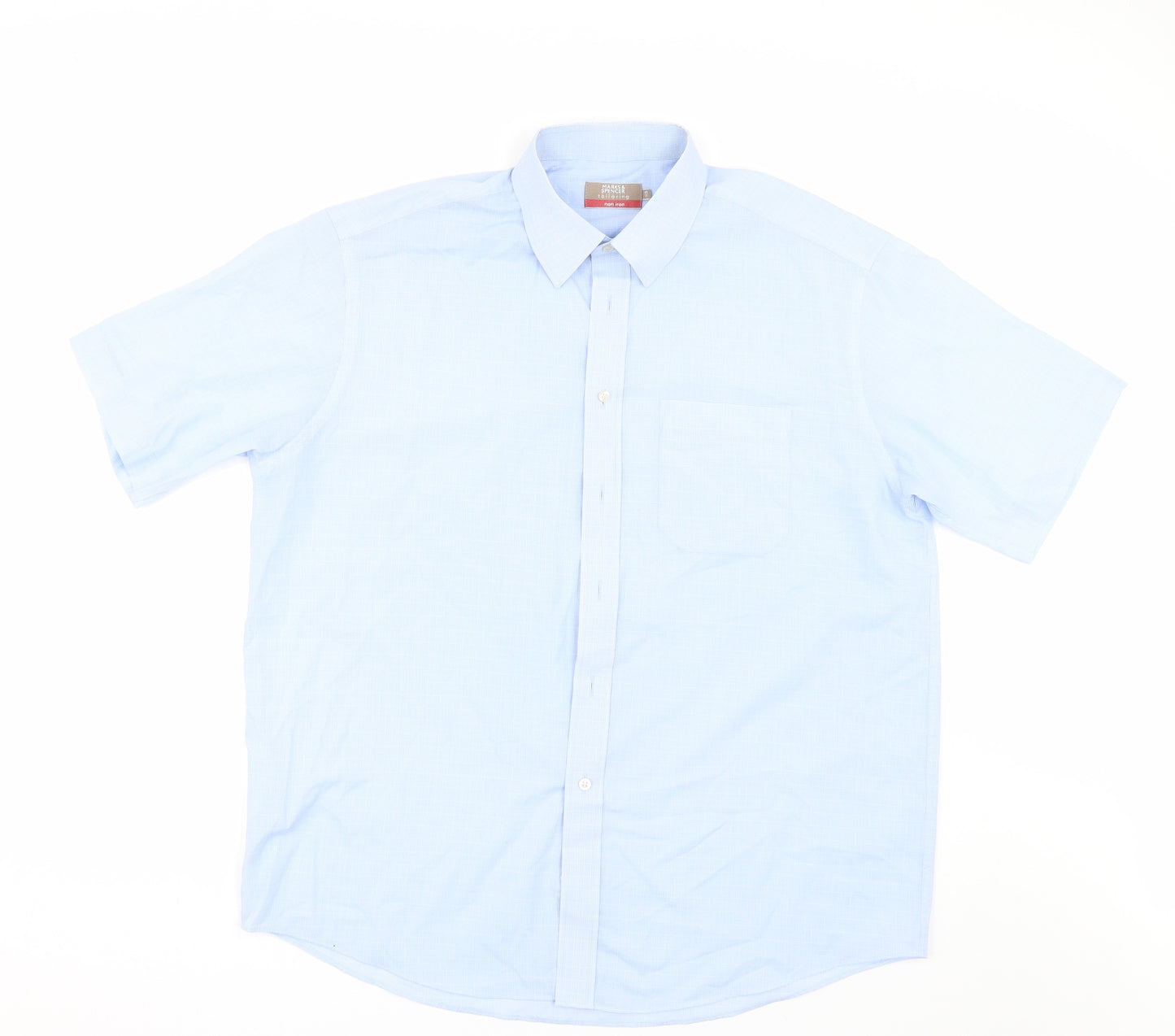 George Mens Blue Check   Dress Shirt Size 17