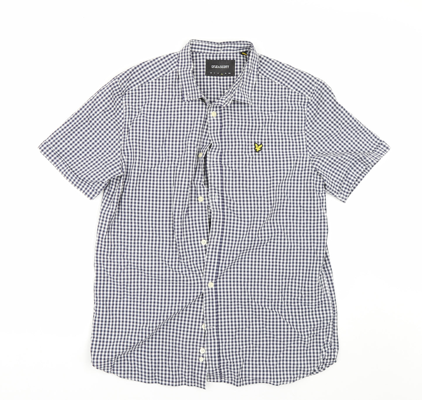 Lyle & Scott Mens Blue Plaid   Dress Shirt Size L