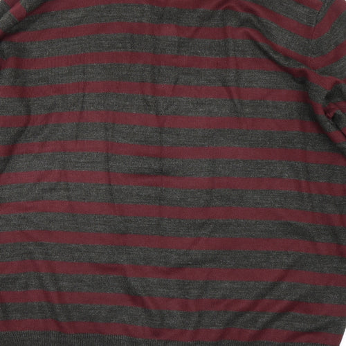 Burton Mens Grey Striped  Pullover Jumper Size XL