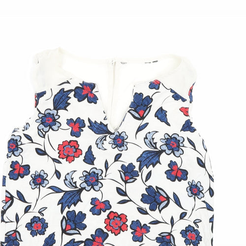 Preworn Womens White Floral  Basic Tank Size S