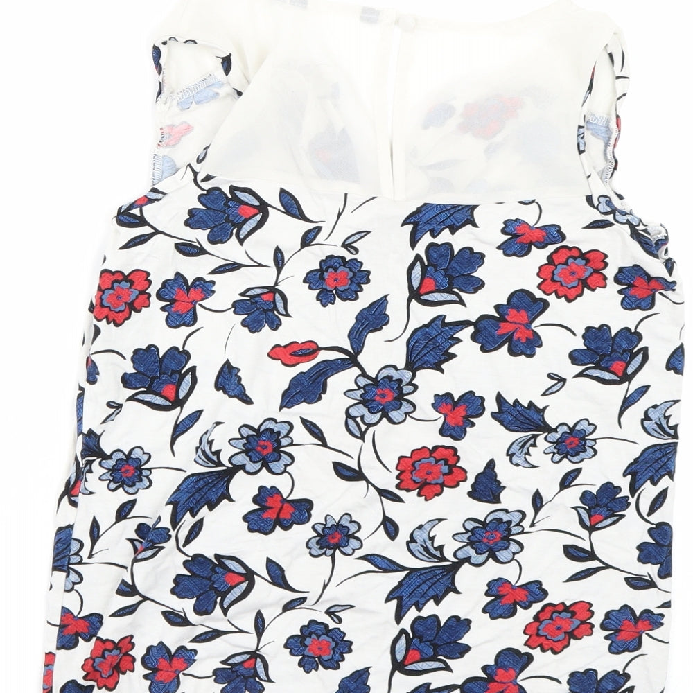 Preworn Womens White Floral  Basic Tank Size S