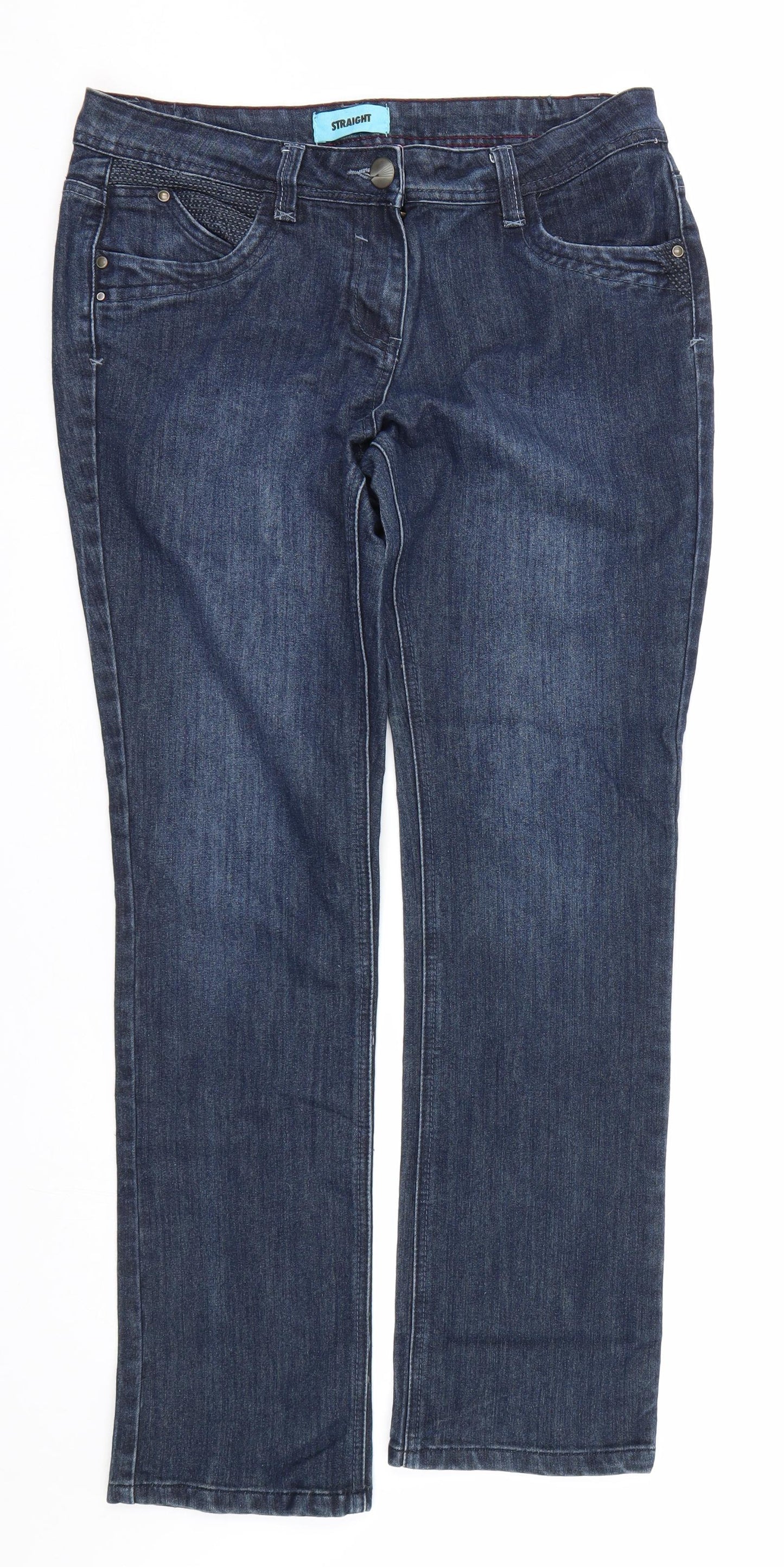 George Womens Blue  Denim Straight Jeans Size 14 L28 in