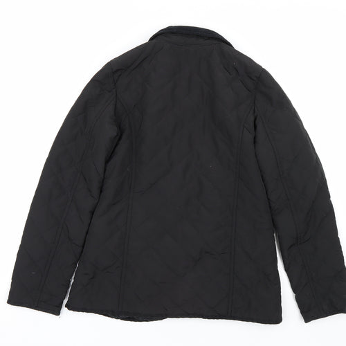 Tammy Girls Black Argyle/Diamond  Quilted Coat Size 14-15 Years