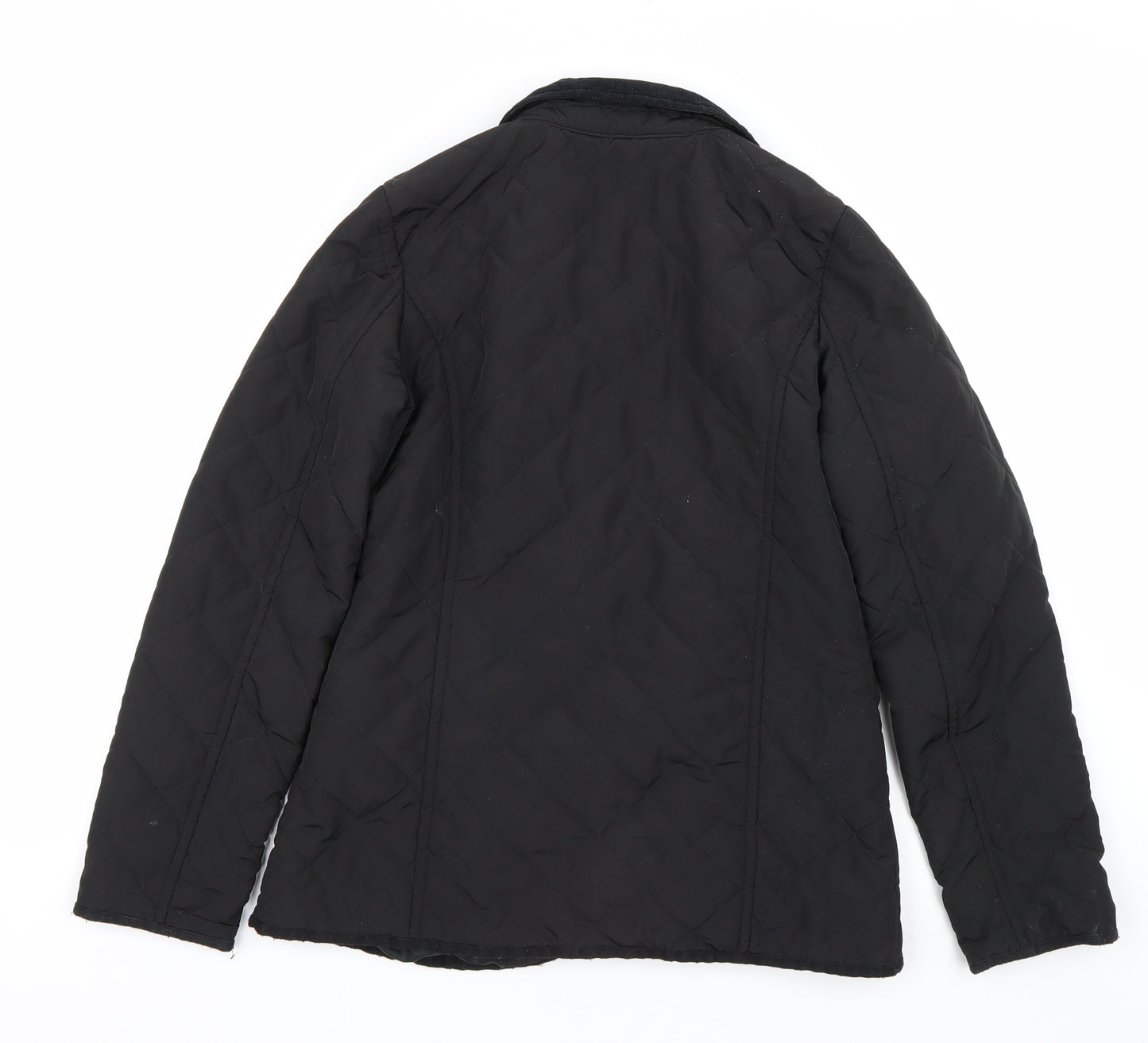 Tammy Girls Black Argyle/Diamond  Quilted Coat Size 14-15 Years