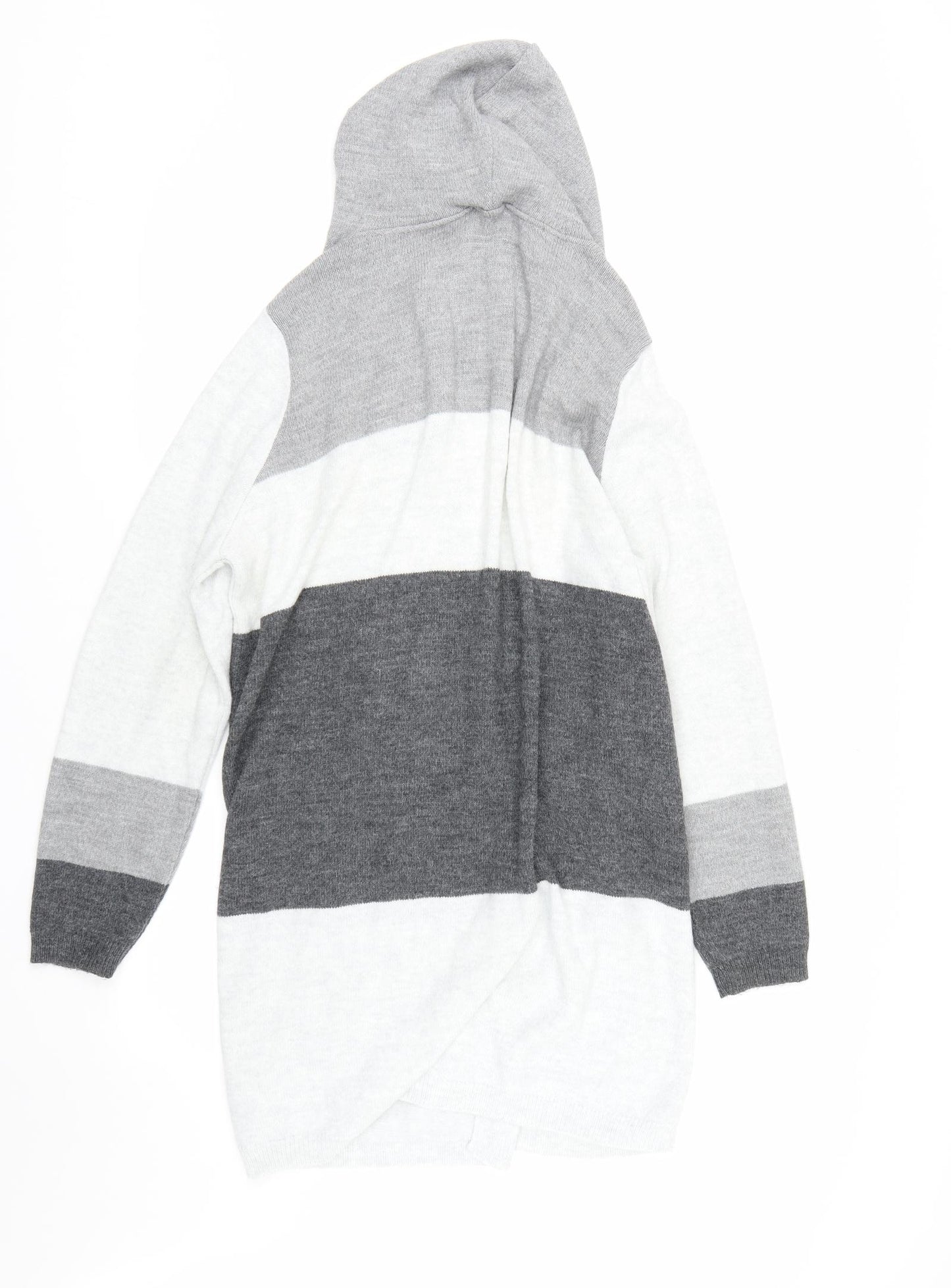 TU Womens Grey Striped  Cardigan Jumper Size 16