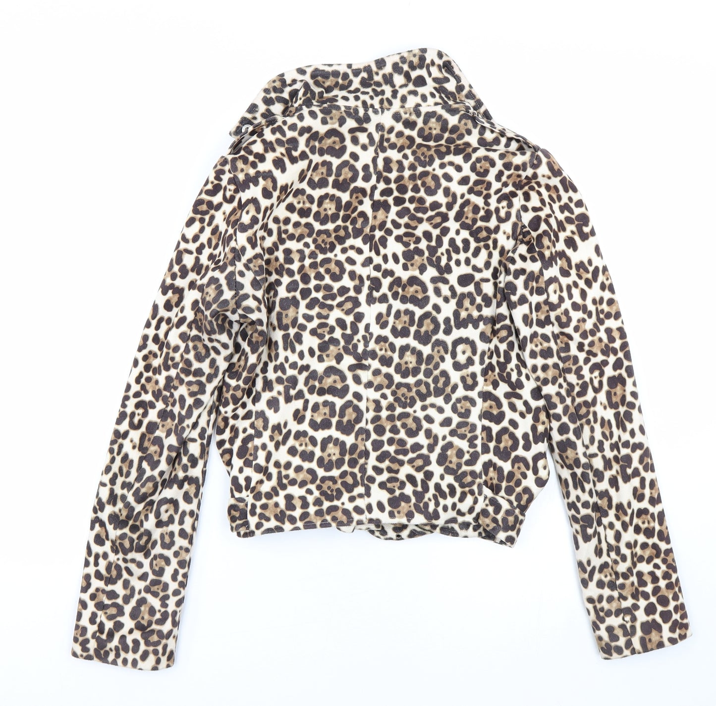 JCL Womens Gold Animal Print  Jacket Coat Size M
