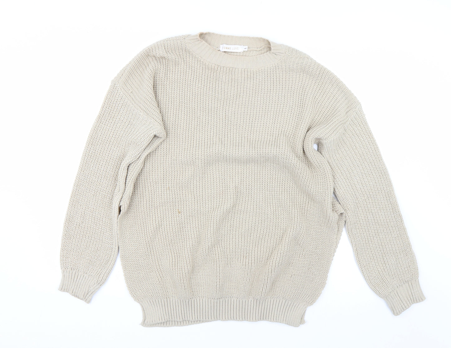 Femme Luxe Womens Brown   Pullover Jumper Size L