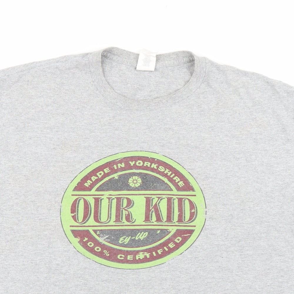 Gildan Mens Grey    T-Shirt Size L