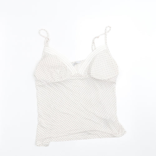 Jasper Conran Womens White Geometric  Cami Pyjama Top Size 12