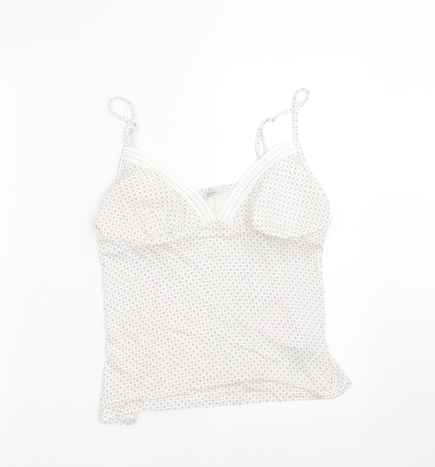 Jasper Conran Womens White Geometric  Cami Pyjama Top Size 12