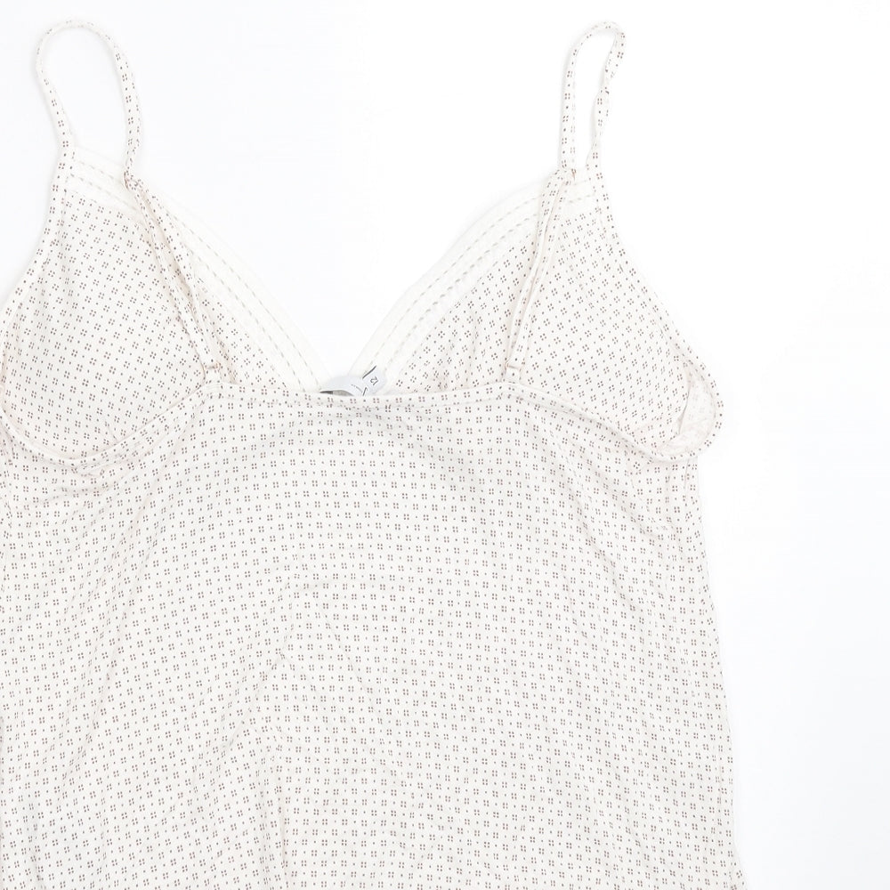 Jasper Conran Womens White Geometric  Cami Pyjama Top Size 12