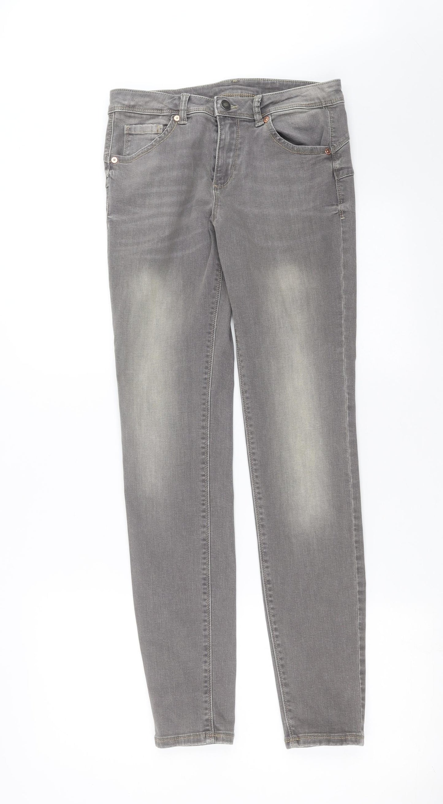Preworn Womens Grey  Denim Skinny Jeans Size 28 in L30 in