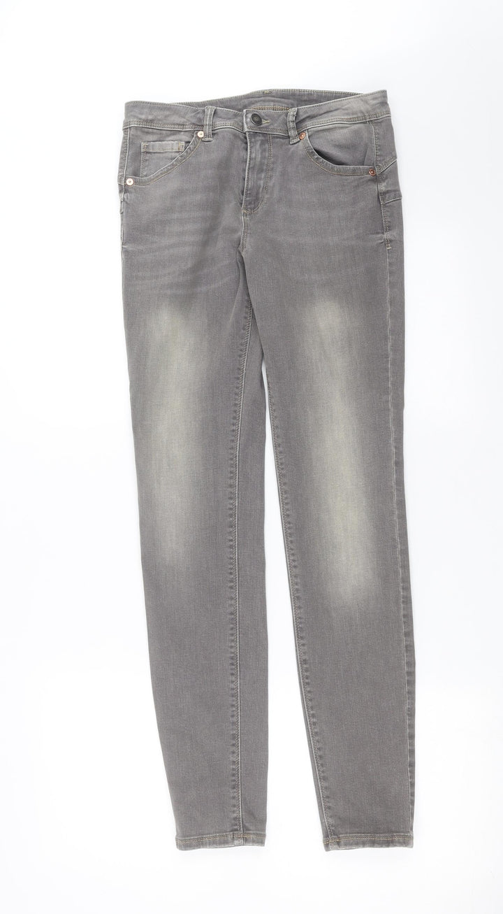 Preworn Womens Grey  Denim Skinny Jeans Size 28 in L30 in