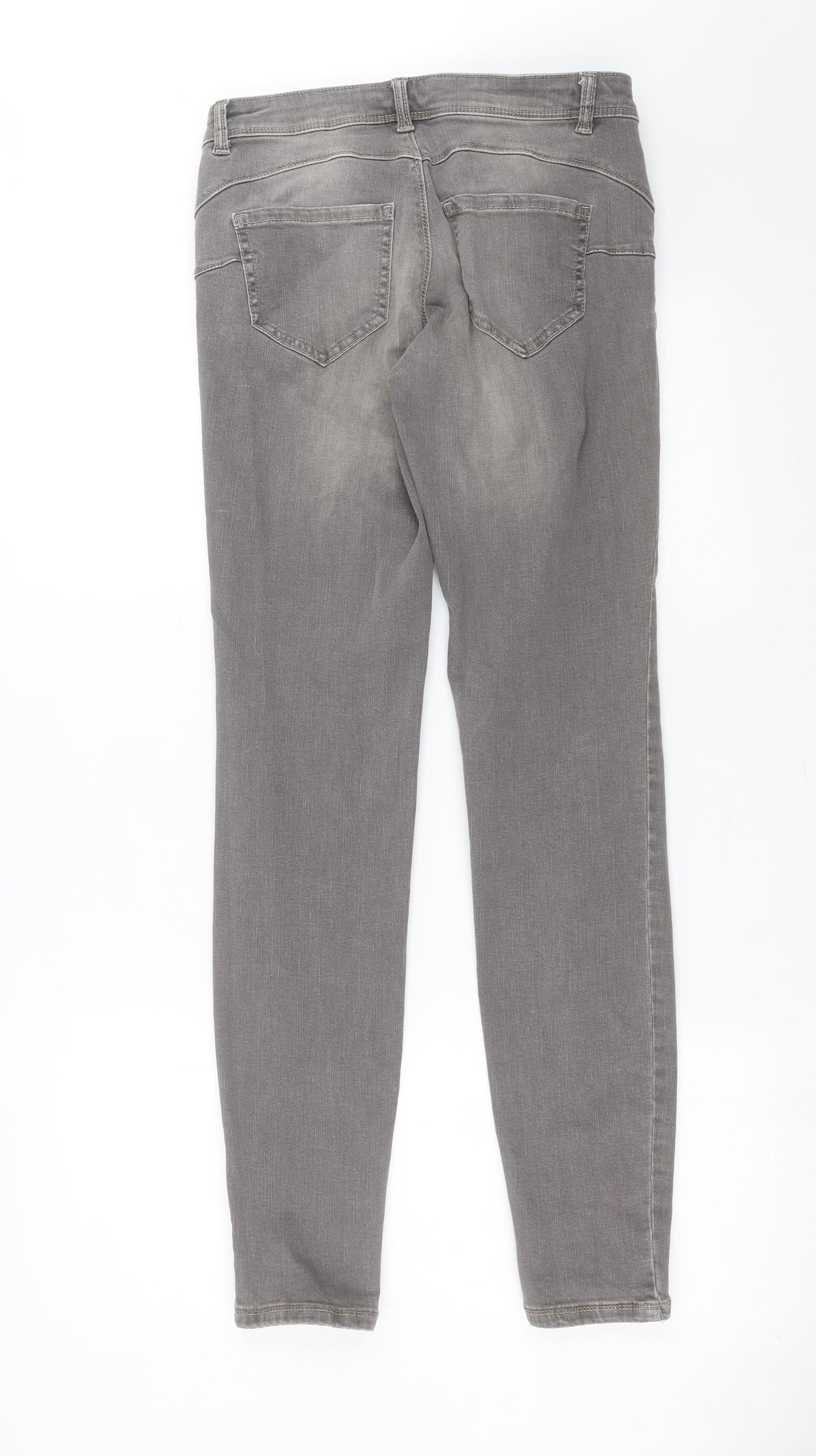 Preworn Womens Grey  Denim Skinny Jeans Size 28 in L30 in