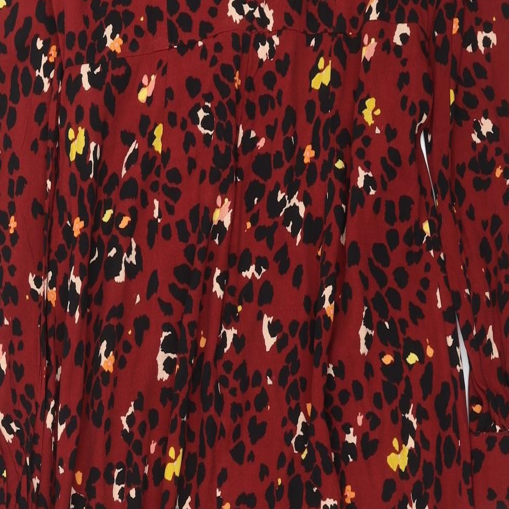 Warehouse Womens Red Animal Print  Maxi  Size 14