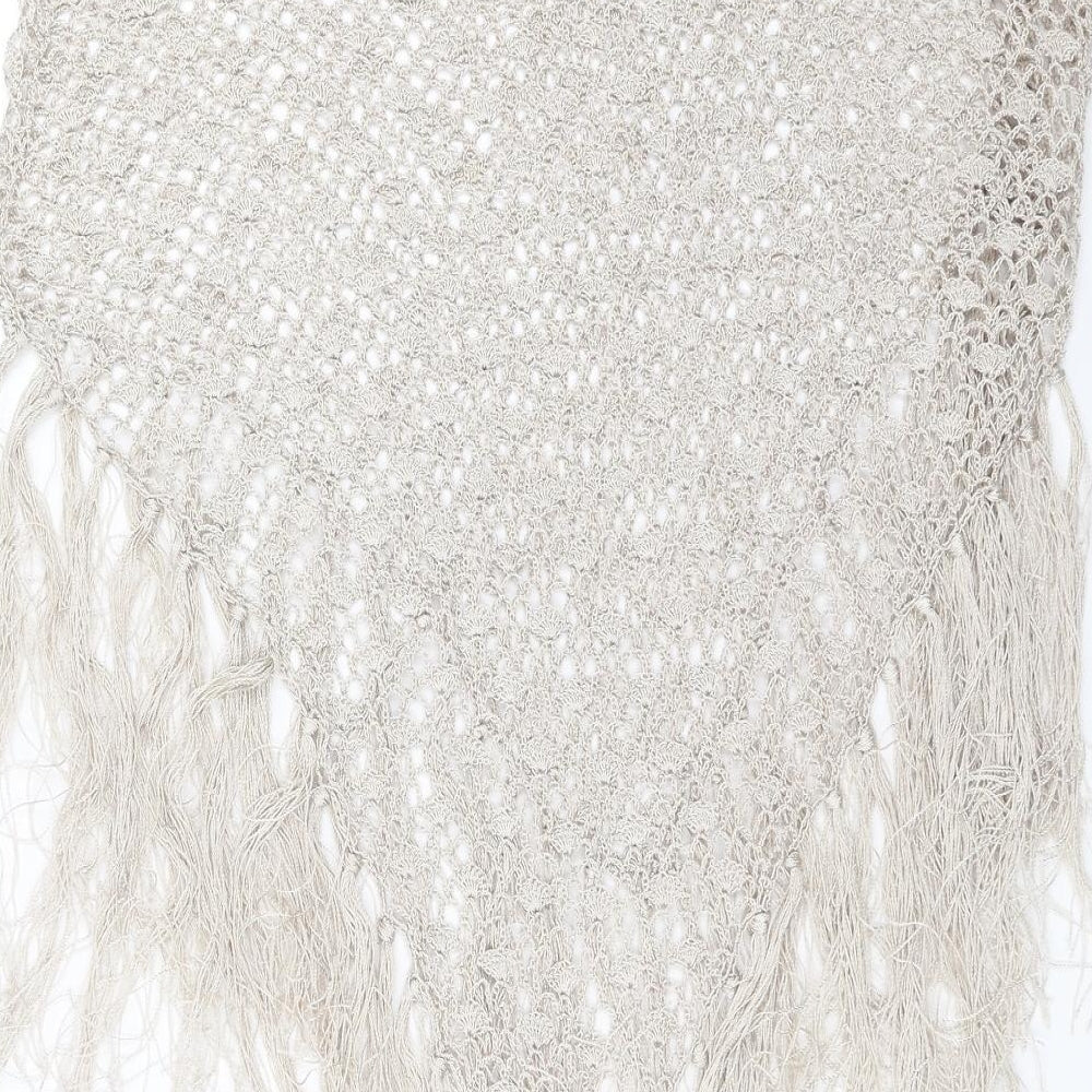 Preworn Womens Beige   Cape Jumper One Size  - fringe detail